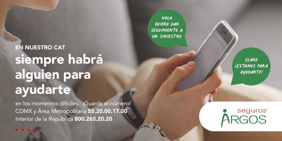 ¿Ya registraste a nuestro CAT en tu celular? 📱 Es el número de apoyo para nuestros Asegurados y sus familias.