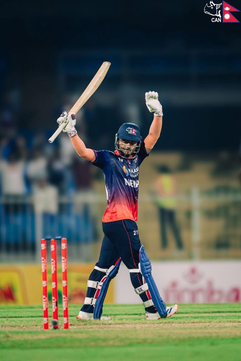 LumbiniLions's tweet image. JORA ! OUR LION 🦁  5 SIXES , 3 FOURS  , 63 RUNS 

What an incredible innings from our Sundeep Jora ! 👏 

Whole Nepal is proud of you ! 🇳🇵 

#nepalvswestindies #unitycup #2t20i