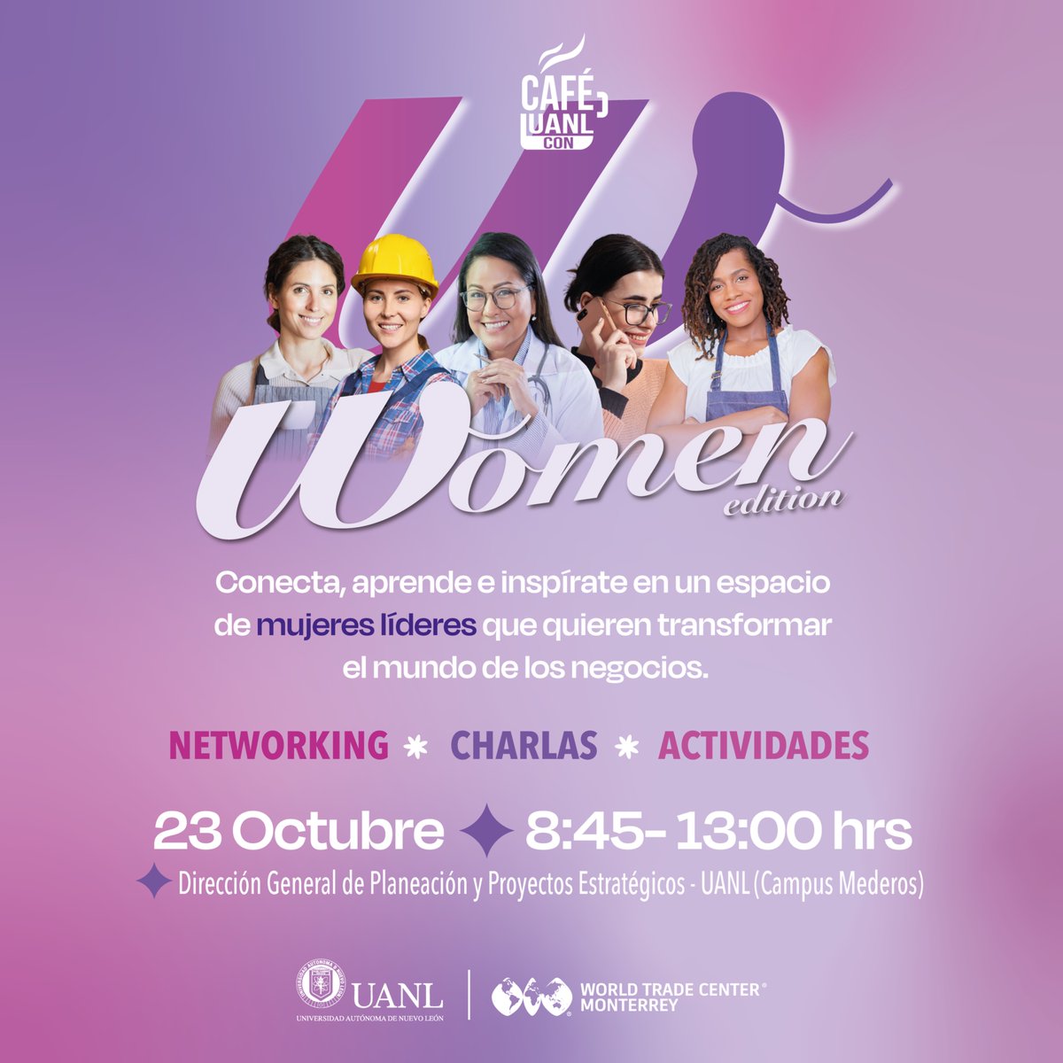 ¡Juntas es mejor! 🌸🙋🏻‍♀️

Aparta tu mañana del 23 de octubre y vive un espacio diseñado para mujeres líderes que buscan transformar el mundo de los negocios. 🫶🏼

Regístrate aquí 👉🏼wtcmonterrey.wixsite.com/eventos-wtc/de…