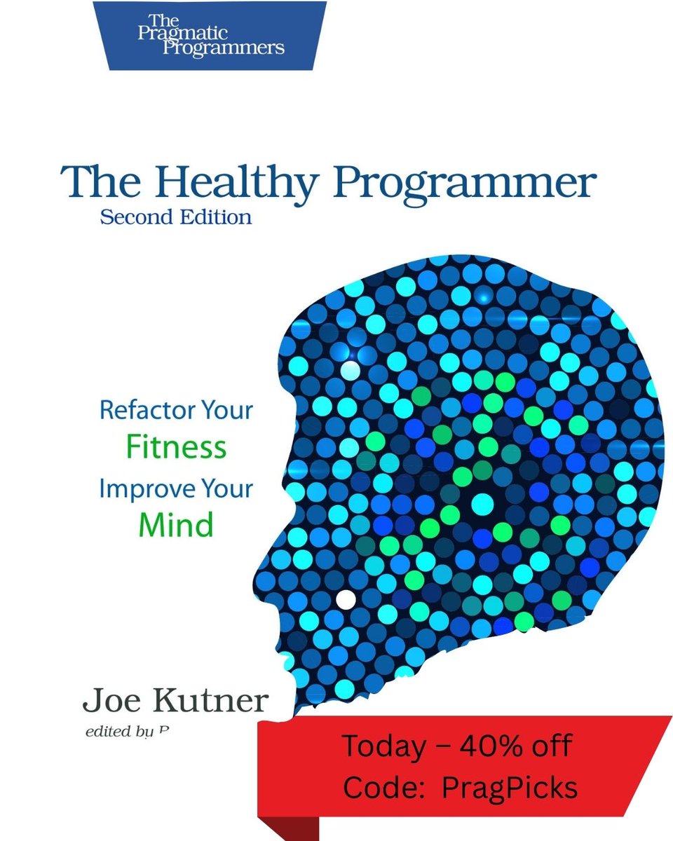 pragprog's tweet image. Joe Kutner is a former Army fitness trainer and lifelong coder.
He shows how small daily changes can make a big impact on your health. 
The Healthy Programmer, 2e, now in Beta at pragprog (link in 🧵)
#health #coding #ergonomics