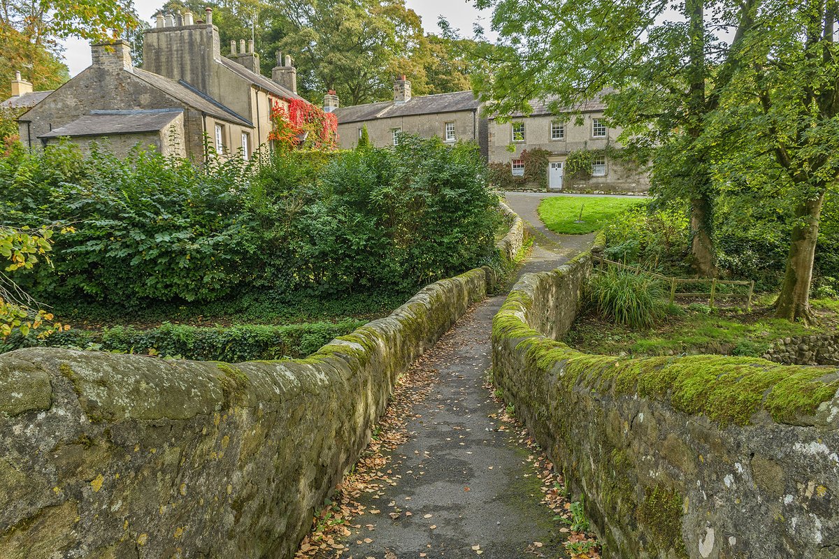 Clapham - crossing the narrow bridge.  Yorkshire Dales NP