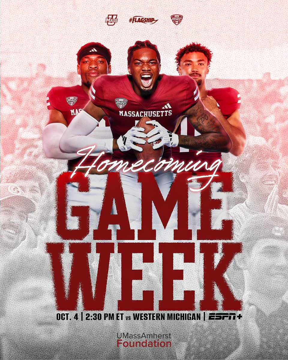 Homecoming &amp; <a href="/MACSports/">MACtion</a> Opener 📣

📍 McGuirk Alumni Stadium
📺 ESPN+
📻 Varsity App | WHMP 101.5 FM
🎟️ bit.ly/42fKeHj

#Flagship 🚩