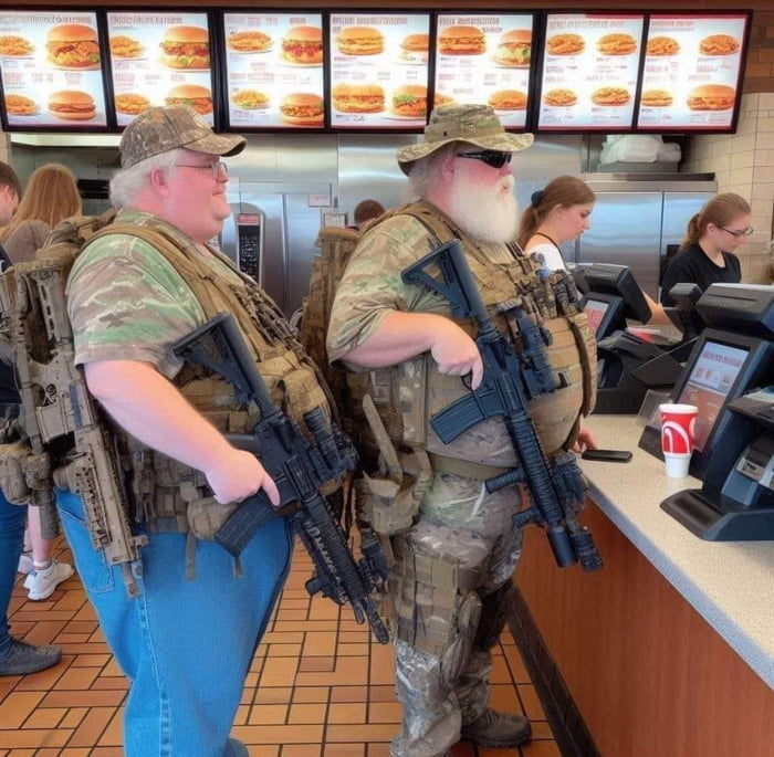 Je suis persuadé qu'il y a un lien entre le fait qu'ils n'arrivent plus à voir leur bite et le fait qu'ils veulent montrer leur gros pistolet à tout le monde.