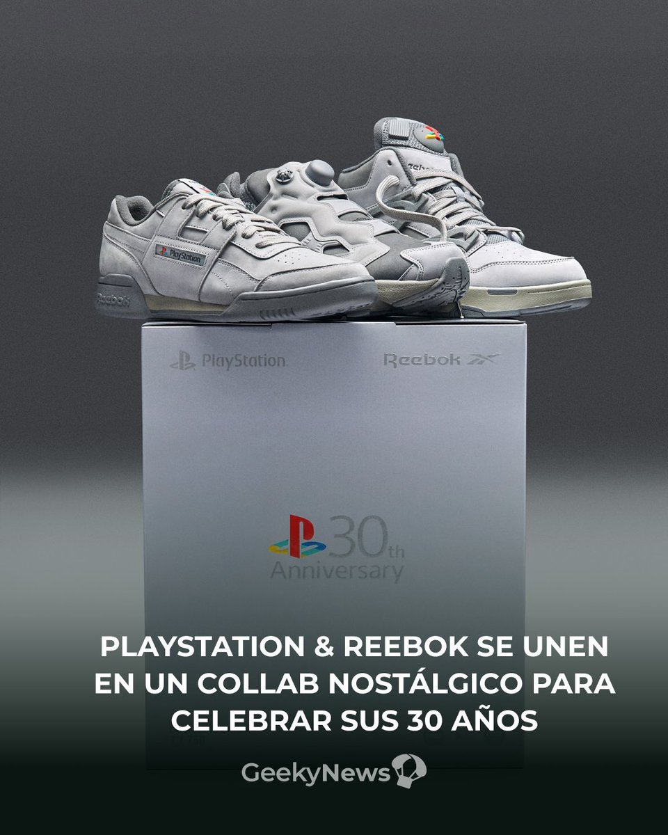 Geeky_Drop's tweet photo. 🎮✨ 30 años de historia gamer, ahora en tus pies.  Reebok x PlayStation presentan unas zapatillas exclusivas inspiradas en la legendaria PlayStation 1. 👟💿Un must para fans y coleccionistas. 🏆 https://t.co/Yk4hWNzDM0