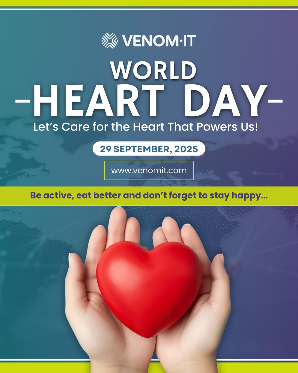 Stress, long sitting hours, and irregular routines put IT professionals at higher risk of heart diseases. This World Heart Day, let’s remind ourselves that health is the ultimate uptime. 

#WorldHeartDay2025 #VenomIT