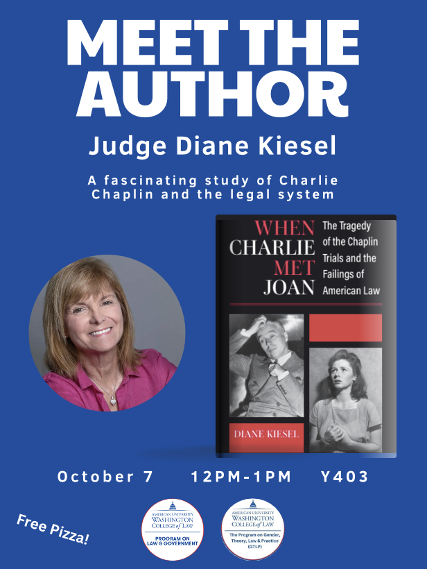 📚 Join us for a special book talk with Judge Diane Kiesel on When Charlie Met Joan, exploring Charlie Chaplin and the legal system.
🗓️ Monday, October 7
⏰ 12–1 PM
📍 Room Y403
🍕 Free pizza provided!