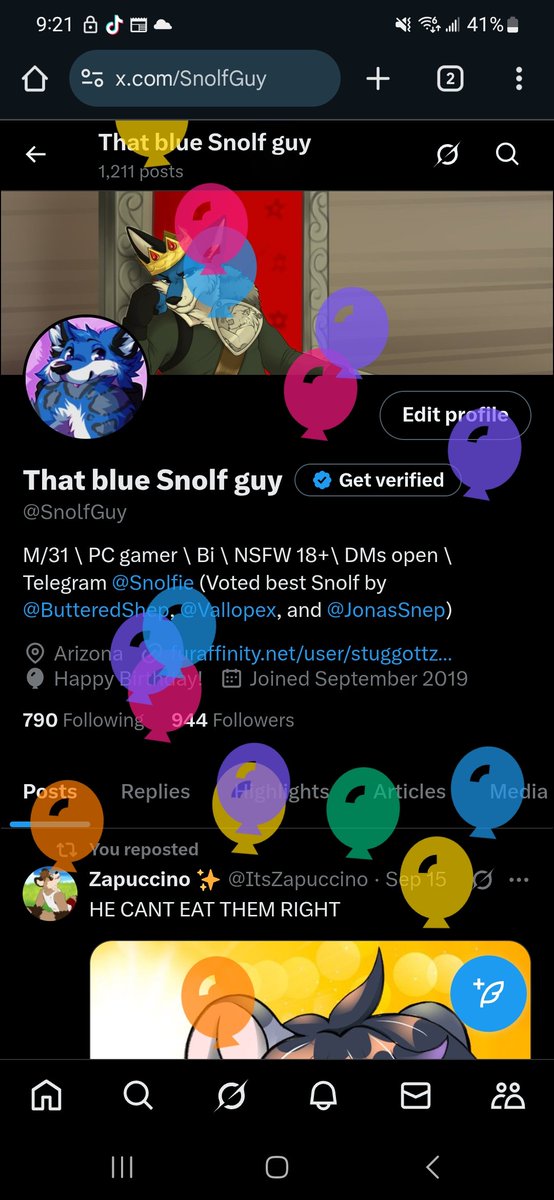That blue Snolf guy tweet media