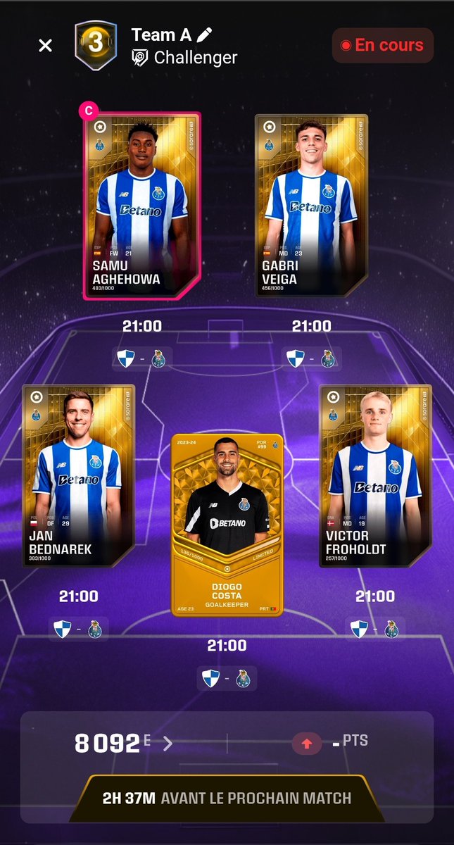 DPronobingo's tweet image. #Sorare

GW terminée? 

Pas pour tout le monde.

Première sortie pour ma toute nouvelle team Challenger 🔥

Pensées à @PortoBrest , tu n'y es pas pour rien 😉