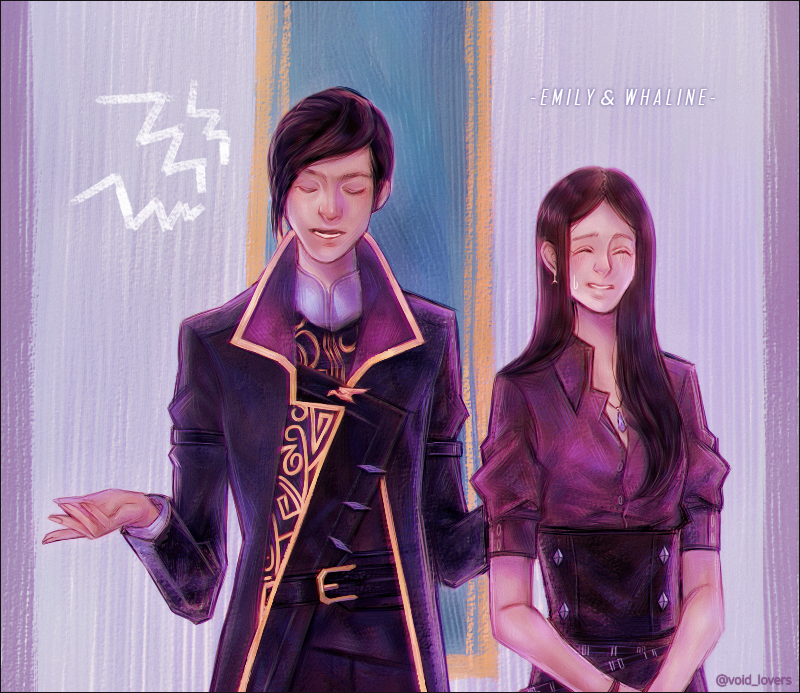 void_lovers's tweet photo. ◆ 웹진 관계 합작 - 에밀리 콜드윈 &amp; 웨일린(드림주)
풀버전 - https://t.co/i9Kgxou25Z
합작 사이트 - https://t.co/dPZJv22Rfy
#디스아너드_드림 #에밀리콜드윈 #가족드림 https://t.co/KVPDzybcnU