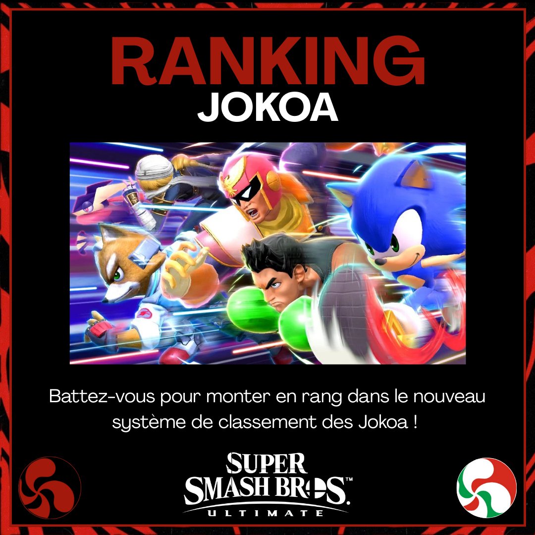 Nouveauté pour les Jokoa 🚨 

Notre tournoi hebdomadaire du jeudi soir sera maintenant accompagné d'un Ranking basé sur un système d'elo qui classera les joueurs tous les 2 mois 🏅 

Le top 10 sera publié sur Instagram, Twitter et Discord, donc si vous voulez flex, c'est le