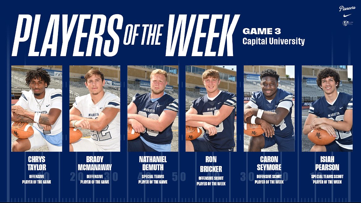 WEEK 3️⃣ POTW ‼️vs Capital University. 
#PIONATION #LAC