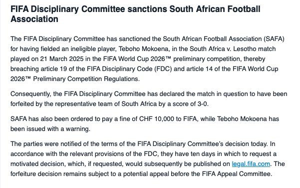 The SAFA incompetence is at an all time high!