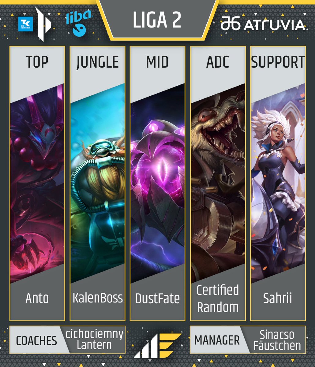 🚨ROSTER REVEAL🚨

Never change a running system:
here's our roster for tackling PRM2 once more!

⚔️ <a href="/Anto_EUW/">Anto_EUW</a>
🌳 <a href="/KalenBoss/">KalenBoss</a>
🔮 <a href="/DustFateLoL/">Dust Fate</a>
🏹 <a href="/Therandom_lol/">Certified Random</a>
⛑️ <a href="/Sahriilol/">Sarah ✨</a>

🧑‍🏫 <a href="/LanternBanger/">Piotr "Lantern" Kaliciak</a> + <a href="/Cichociemny4kda/">Cichociemny</a>
🧑‍💻 <a href="/LyingNote/">Lying Note</a>
🦸‍♂️ <a href="/sinacso/">Sina</a> + <a href="/faustchenlol/">ME Fäustchen | LFT 2026</a>

First match: today!