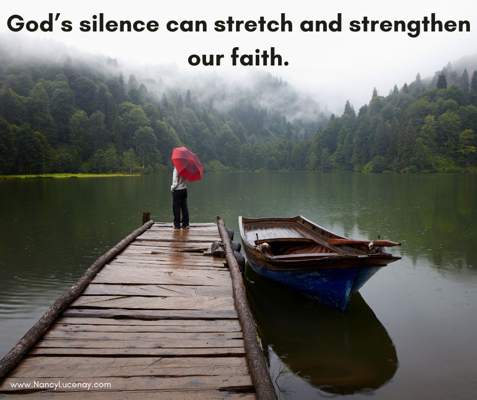 God's silence forces me to decide whether my faith depends on seeing &amp; hearing, on getting my way. God's quietness pushes me to dig deeper, listen harder, &amp; recognize my powerlessness &amp; lack of control. What about you? #godssilence #godlistens #godsheart