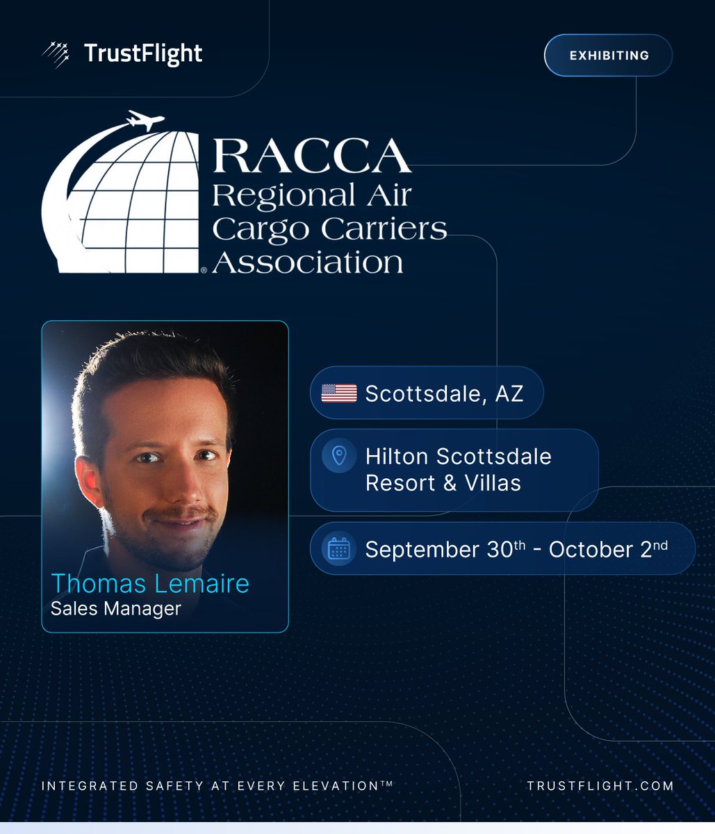 One more day to go! 

We will be exhibiting at The Regional Air Cargo Carriers Association (RACCA)! Come and say hi, and get a hands-on experience with our Tech Log and Centrik 5.

#aviationinnovation #racca #aerospace #TrustFlight #digitalaviation