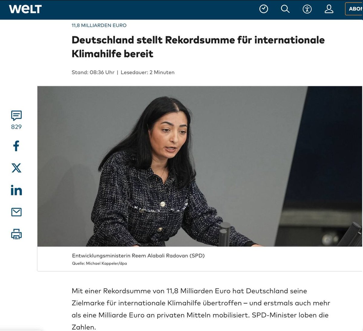 11.800.000.000 Euro für die Weltklimarettung. Aber für #Pflegegrad1 ist kein Geld da. Was für ein Irrsinn.