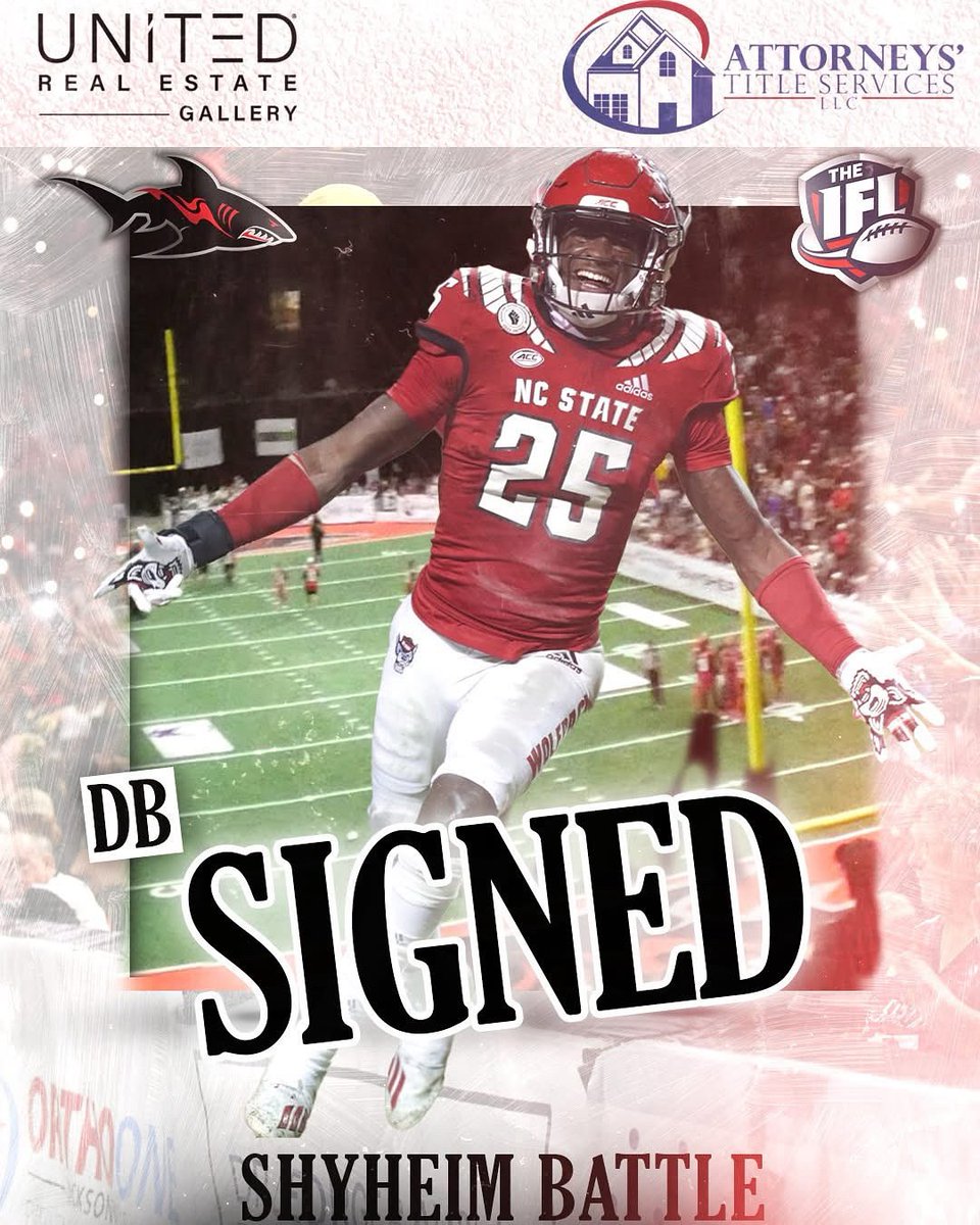 UNITED REAL ESTATE GALLERY and ATTORNEYS’ TITLE SERVICES Official Player Signing:
Sharks sign DB Shyheim Battle for the 2026 season.
United Real Estate Gallery has your real estate needs covered!
propertyinjax.com