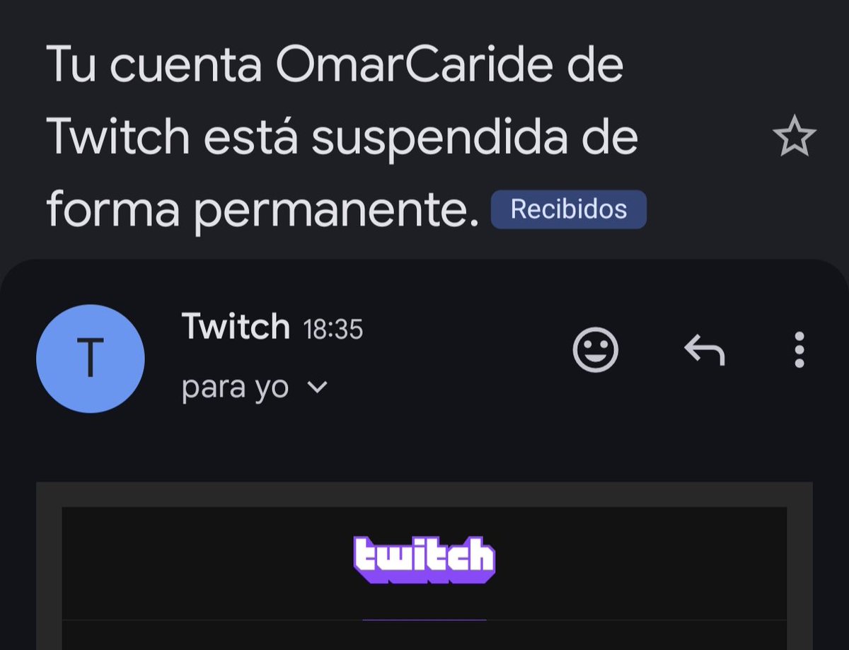 En marzo anuncié que habían hackeado mis canales de Youtube con más de 100k seguidores. ( entre otras cuentas)
Protegí al máximo mis cuentas y usando otros dispositivos me temo que la superviviente de Twitch ha caído hoy.  No he incumplido las normas en años. Así que.. veremos.
