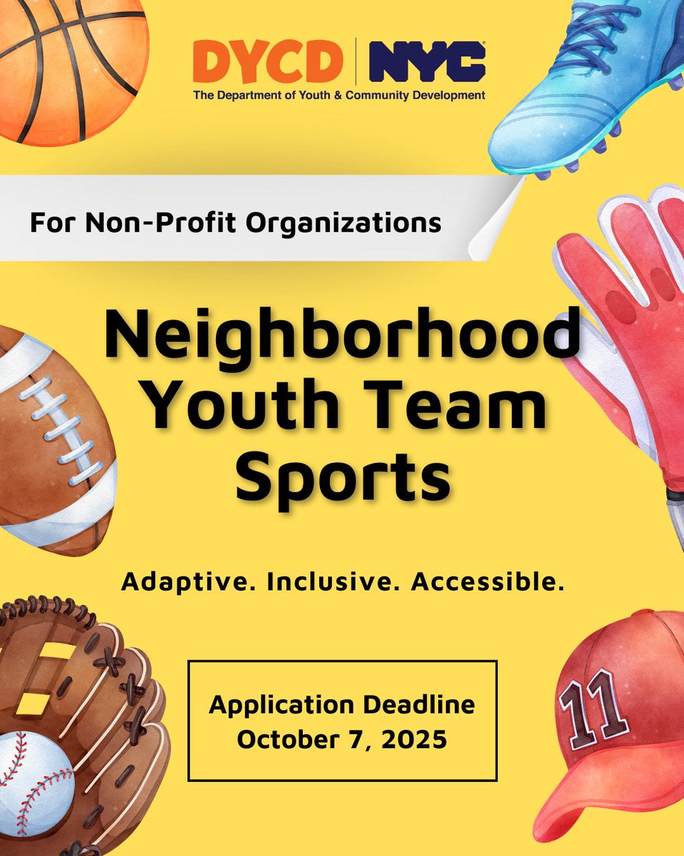 This funding opportunity prioritizes programs incorporating adaptive and integrated activities so that youth with disabilities can fully participate, with modified equipment, trained staff, and accessible play!

🔗 Apply today: bit.ly/NYTS-26