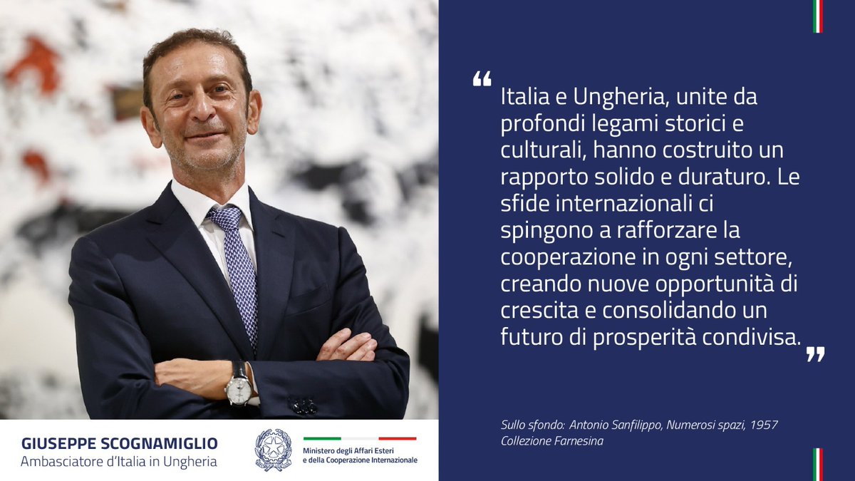 Congratulazioni a Giuseppe Scognamiglio, nuovo Ambasciatore d’Italia in Ungheria. 🇮🇹🤝🇭🇺

<a href="/ItalyinHungary/">Italy in Hungary</a>