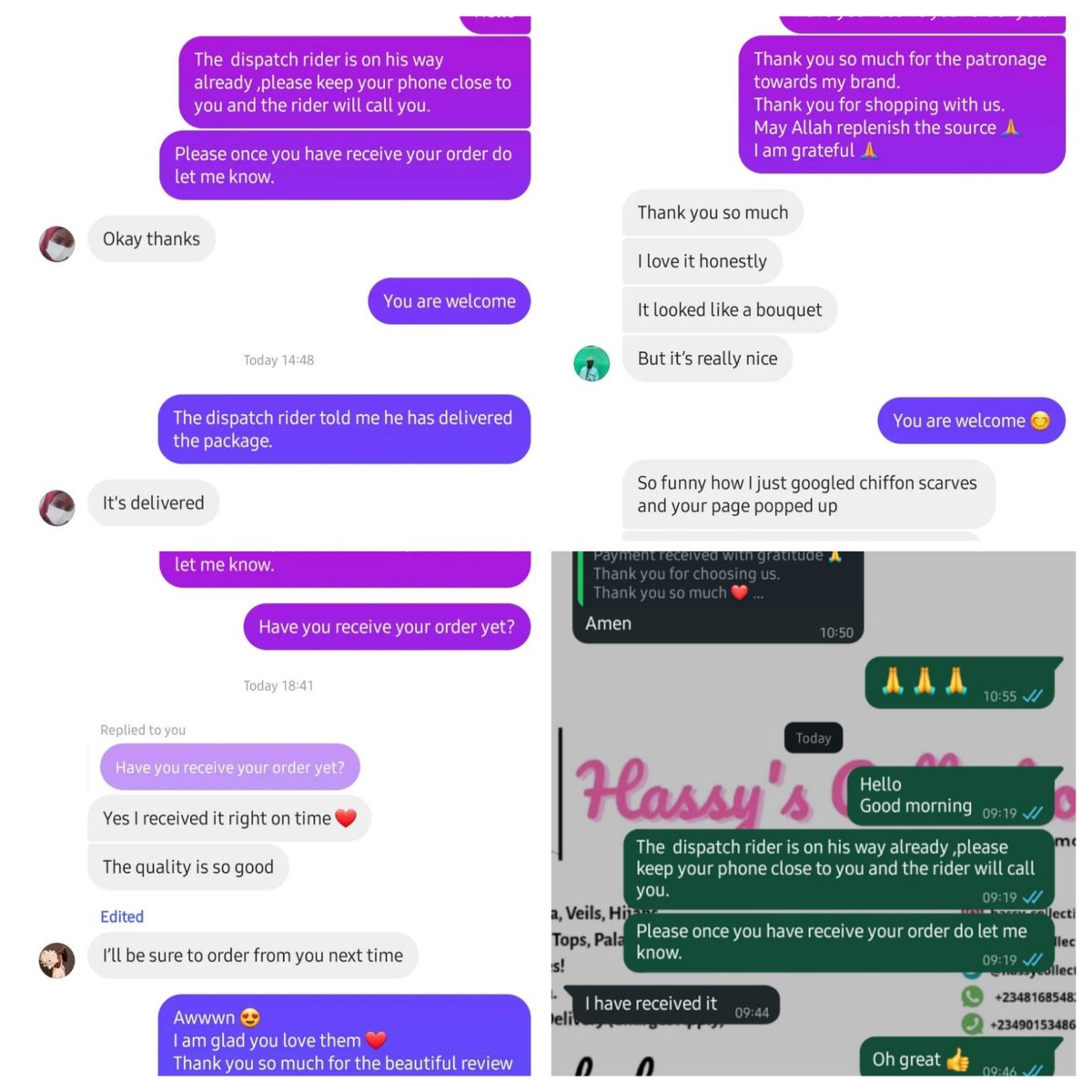 Ummammarr's tweet photo. Feedbacks ππππππ#Customers feedbacks #customers satisfaction #hassyCollections #shophassycollections #premiumscarf #scarfsinabuja #muslimah #covered chic #hassy_collections #fashionista shophijab#shopscarf#modesty# https://t.co/Fw7w6kMa5V