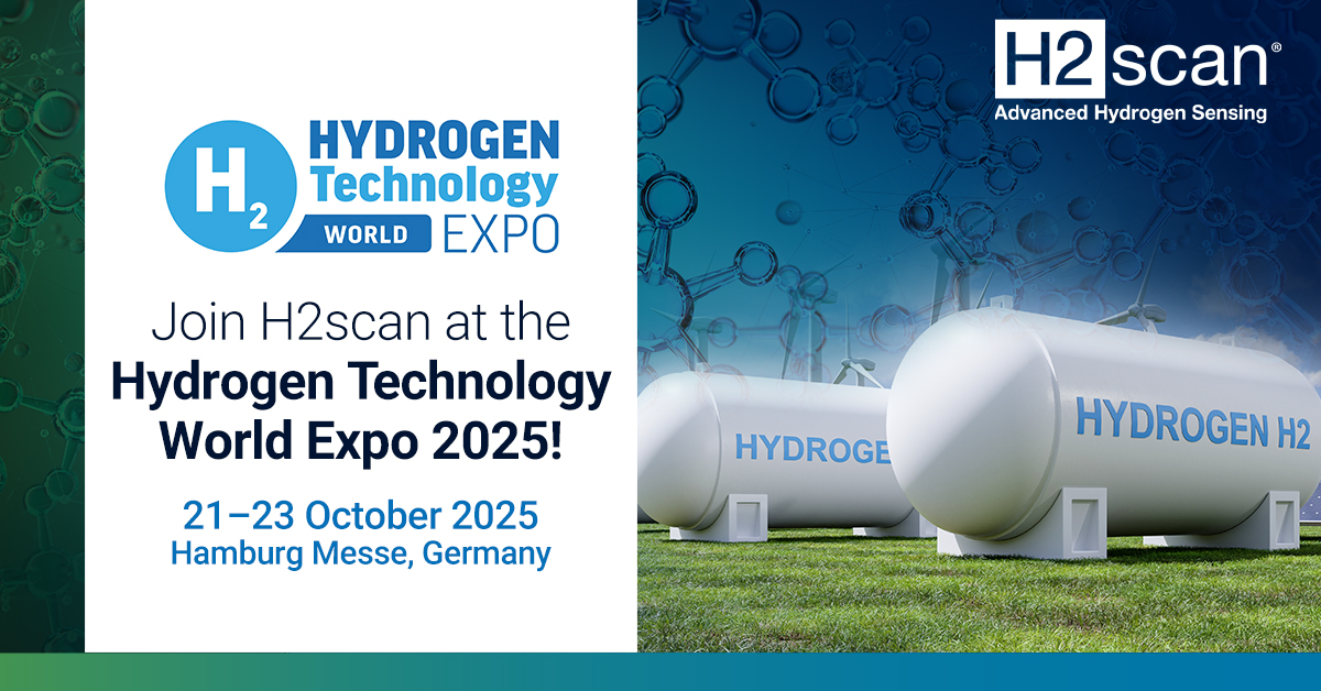 H2scanCorp's tweet image. Join H2scan at the Hydrogen Technology World Expo 2025!

Visit booth 7F30 - Hall B7 to learn how real-time hydrogen sensing technologies are essential for safe and efficient hydrogen systems. Let’s fuel the energy transition together!

#HydrogenExpo #HydrogenTech #H2scan