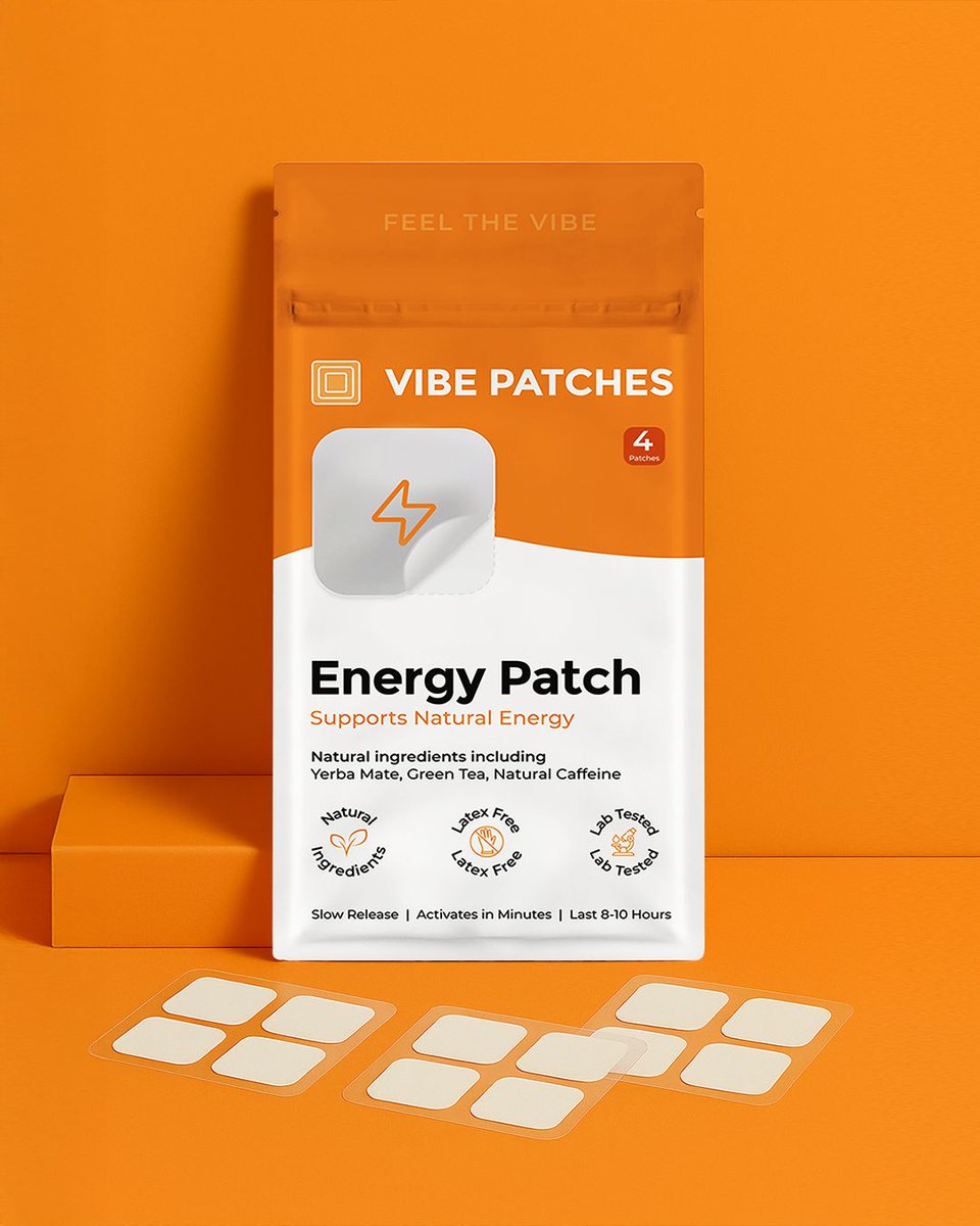 VibePatches's tweet image. ⚡No jitters. No crash. Just clean energy that lasts⚡

The Energy Patch fuels your day with Yerba Mate, Green Tea, Natural Caffeine &amp;amp; B-Vitamins.
Peel. Stick. Power through.
8–10 hrs • Vegan • Made in USA

#EnergyPatch #VibePatches #FeelTheVibe #WellnessPatch #TopicalPatch