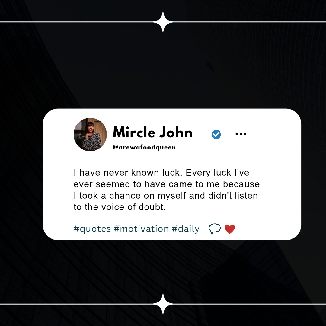 Create your own luck 🤞