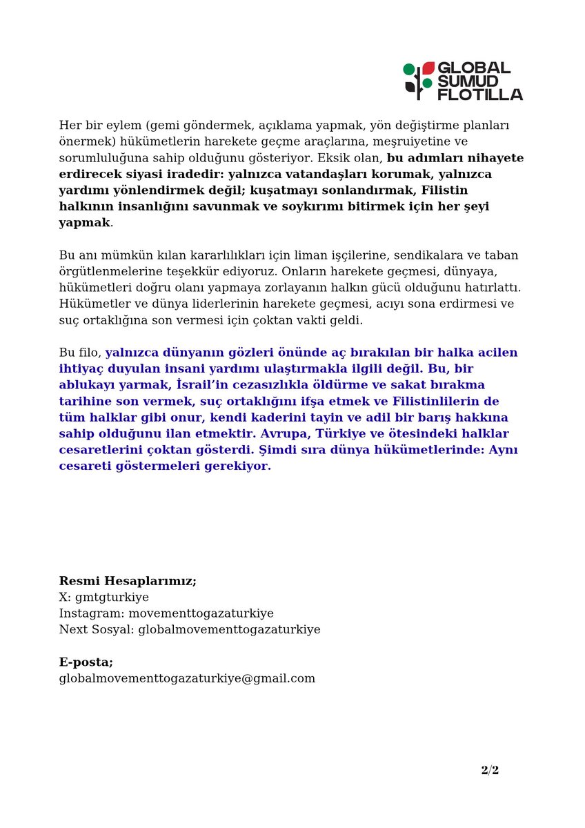 BASINA VE KAMUOYUNA DUYURULUR 

HÜKÜMETLER VE DÜNYA LİDERLERİ BUGÜN SOYKIRIMI BİTİREBİLİR

GLOBAL SUMUD FLOTİLLA