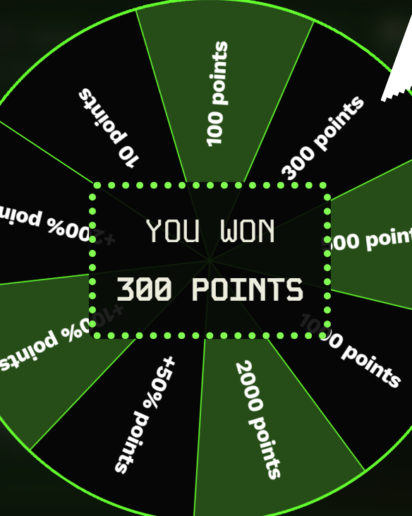 888TopShot's tweet photo. Yo, snagged 300 points on @boostdotgg's wheel, spinnin' like a villain! Season 2's my thrill, $BOOST got me chillin'! https://t.co/DRQPoaG9tw