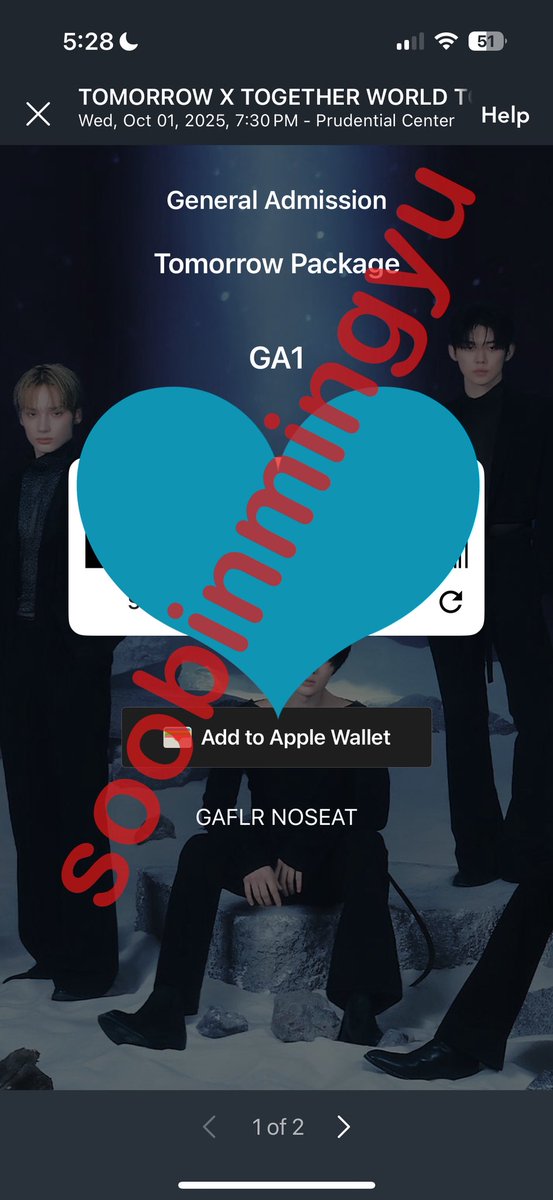 soobinmingyu's tweet photo. wts 1 tomorrow package vip ga ticket for txt on October 1 at Newark prudential center! Selling for $873 (fv with fees) willing to show any proof of ticket or previous ticket transfers! :) Message me if interested! https://t.co/lTZuF0IXPb
