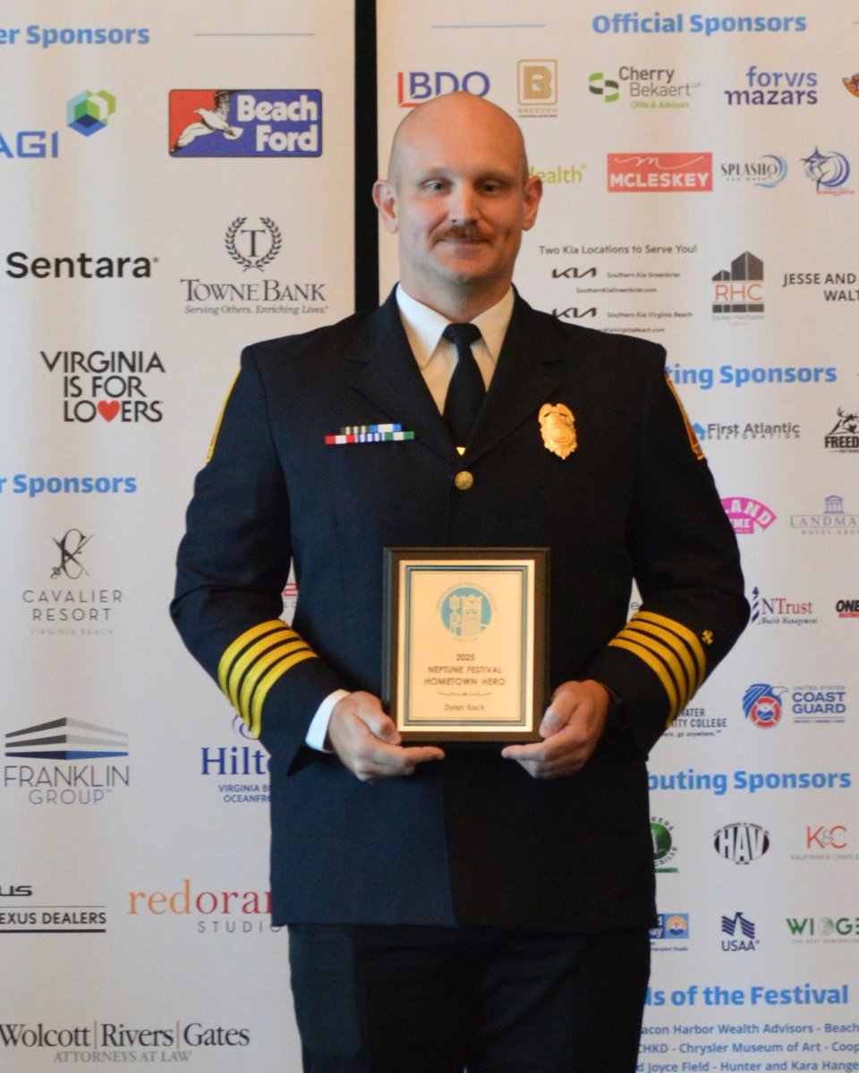 We would like to congratulate Dylan Koch for being selected as the 2025 Virginia Beach <a href="/NeptuneFestival/">Virginia Beach Neptune Festival</a> EMS Hometown Hero. He currently serves at Chief of Ocean Park Volunteer Rescue Squad. 🙌 
#VBEMS # NeptuneFestival #HometownHeroes