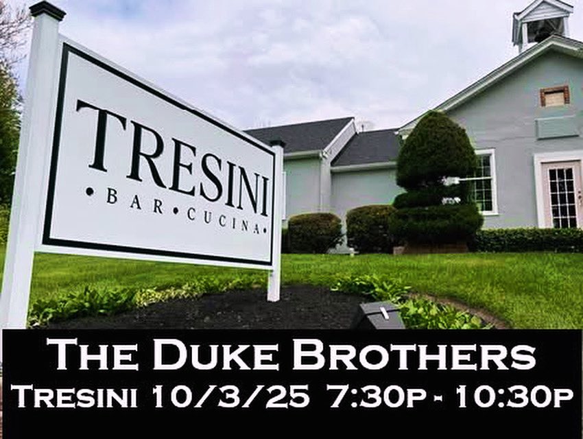 AndrewGeigert's tweet image. The Duke Brothers will be performing at TRESINI in Ambler, PA THIS Friday night October 3rd, 2025! Set times: 7:30p - 10:30p. We'll be performing in the bar area. Check out their website for more information. tresiniambler.com 

For Reservations  call (215) 654-5000. 🤘