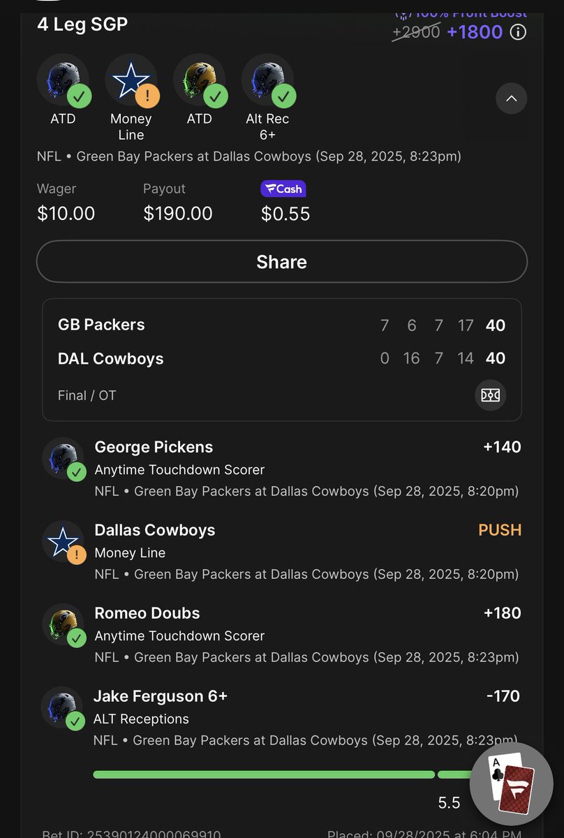 CatchTheFalling's tweet photo. @BeeBettor @Queensholiday @bet365 @bet365help @BoomersBetz @RBsSportsPlays @Bigbetsbrand123 @EschParlay @JeffNadu @ParlayScience @Pickwith456 @DeadPresPicks @mrbetwayboomer @Achilles6996 Just spread the good word. 

Stay as far away as possible from bet365. 

Absurd policies. 

Left is Fanatics. 
Right is bet365. 

Same bet. Totally different result. https://t.co/CnHwAaUckr