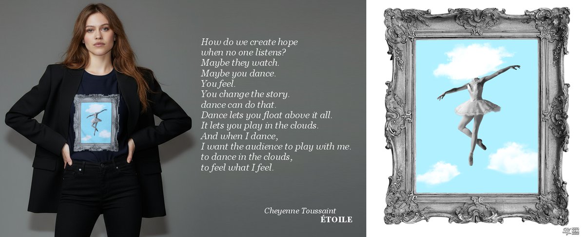 annaomline's tweet photo. Cheyenne Toussaint’s speech about DANCE on ETOILE TV SHOW 🤩 made me think of my t-shirt design: “Dance high, dance till you reach the sky.”  https://t.co/v4WfGbph4o 
BTW, ETOILE ( serie Estrella en @PrimeVideoES ) is a must-watch ! I loved it 🤍⭐️ https://t.co/BQJRMBkwzQ