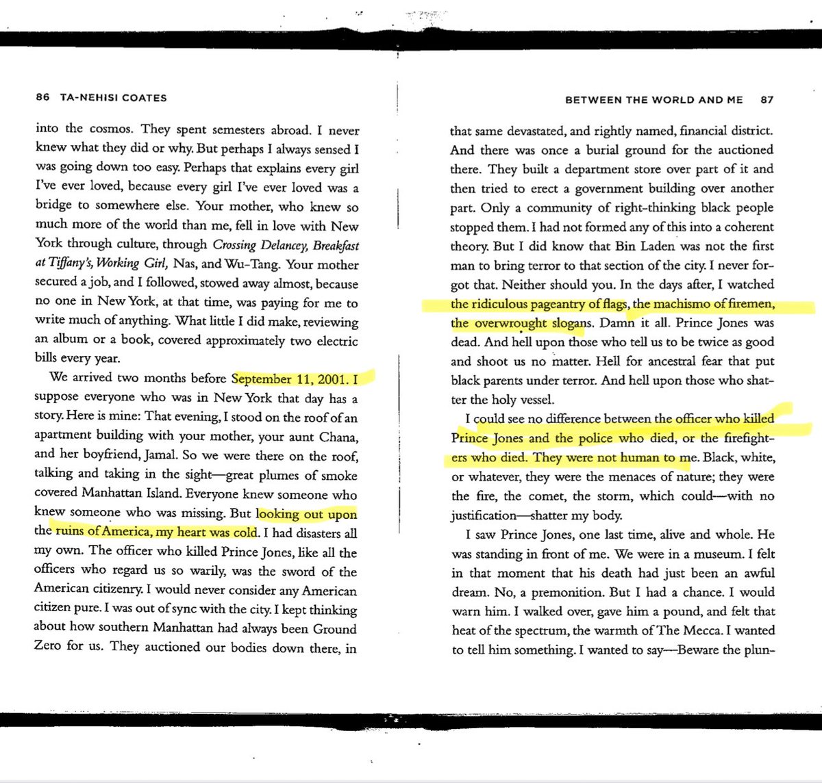 Ah yes… Ta-Nahesi Coates, well-known for his message of love. Let’s hear what he has to say. 🙄

This is a guy who made an entire career out of spreading racial hate he had imbibed to the point of being unable to see any humanity in even the brave souls who gave their lives to