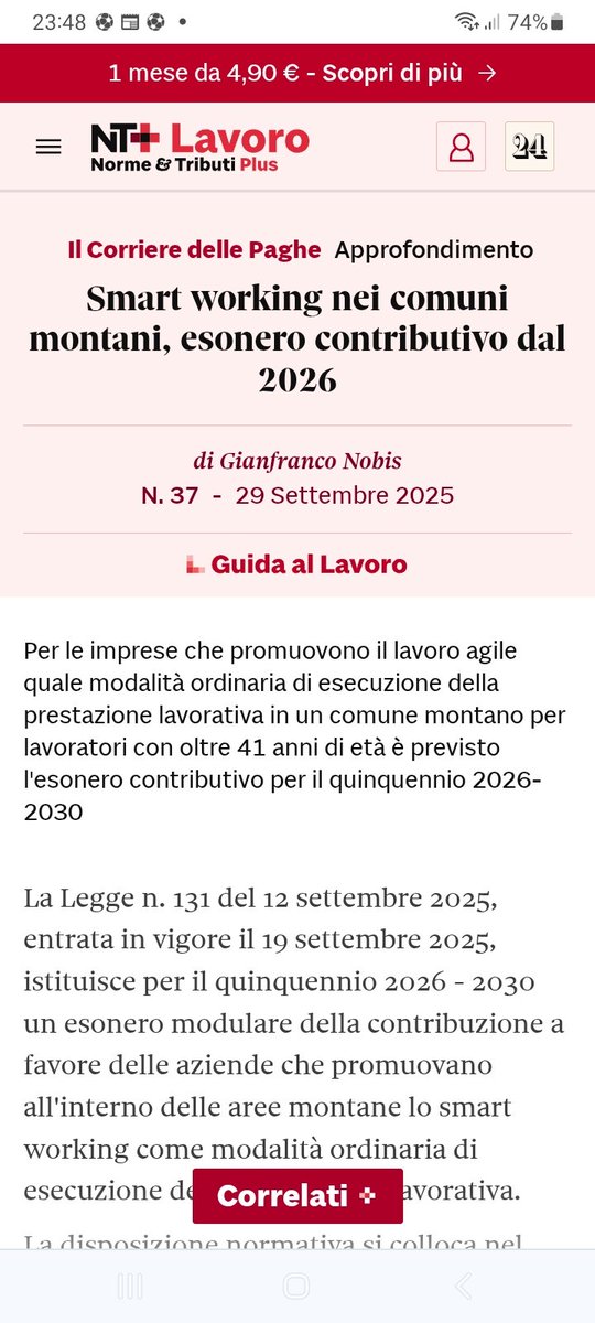 Smart Working nei comuni montani: dal 2026 esonero contributivo a favore delle imprese. Oggi su Corriere delle Paghe