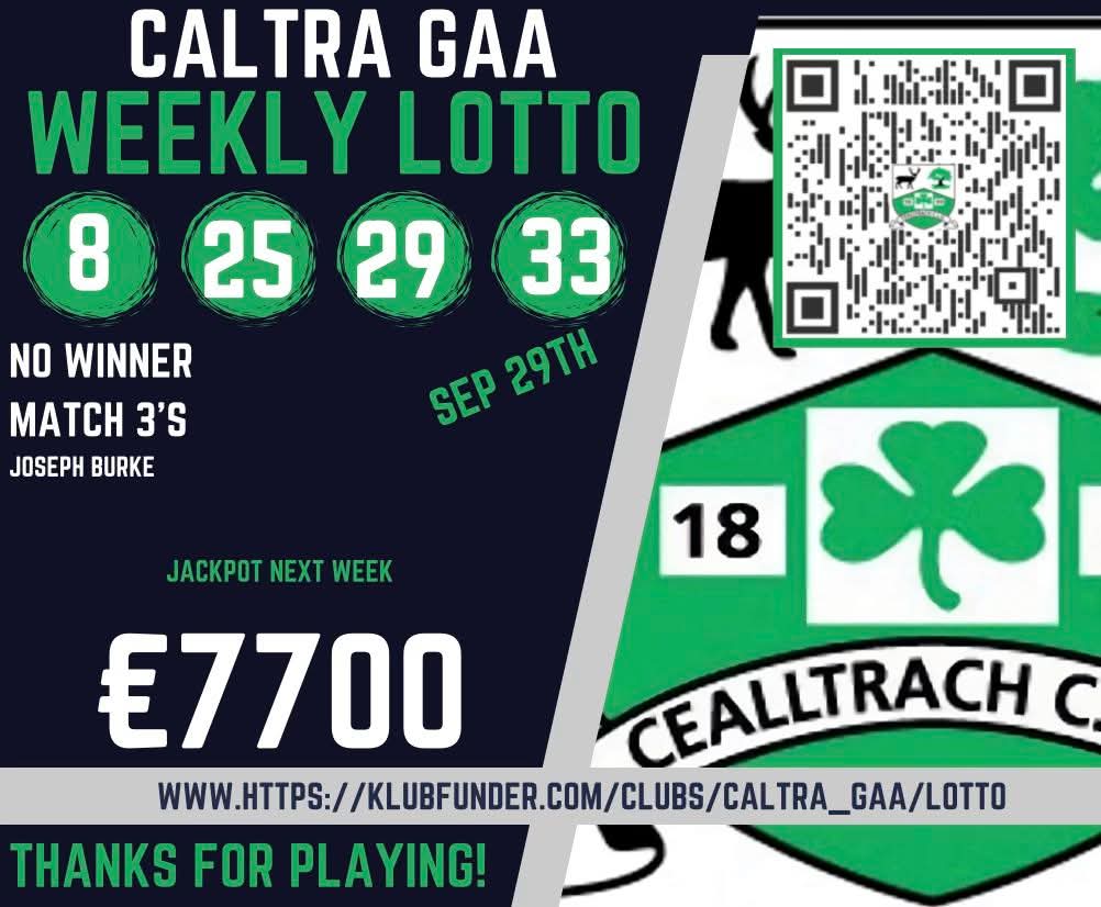 This week's draw results. Thank you for the continued support of our club! Get tickets for next week here:
klubfunder.com/clubs/caltra_g…