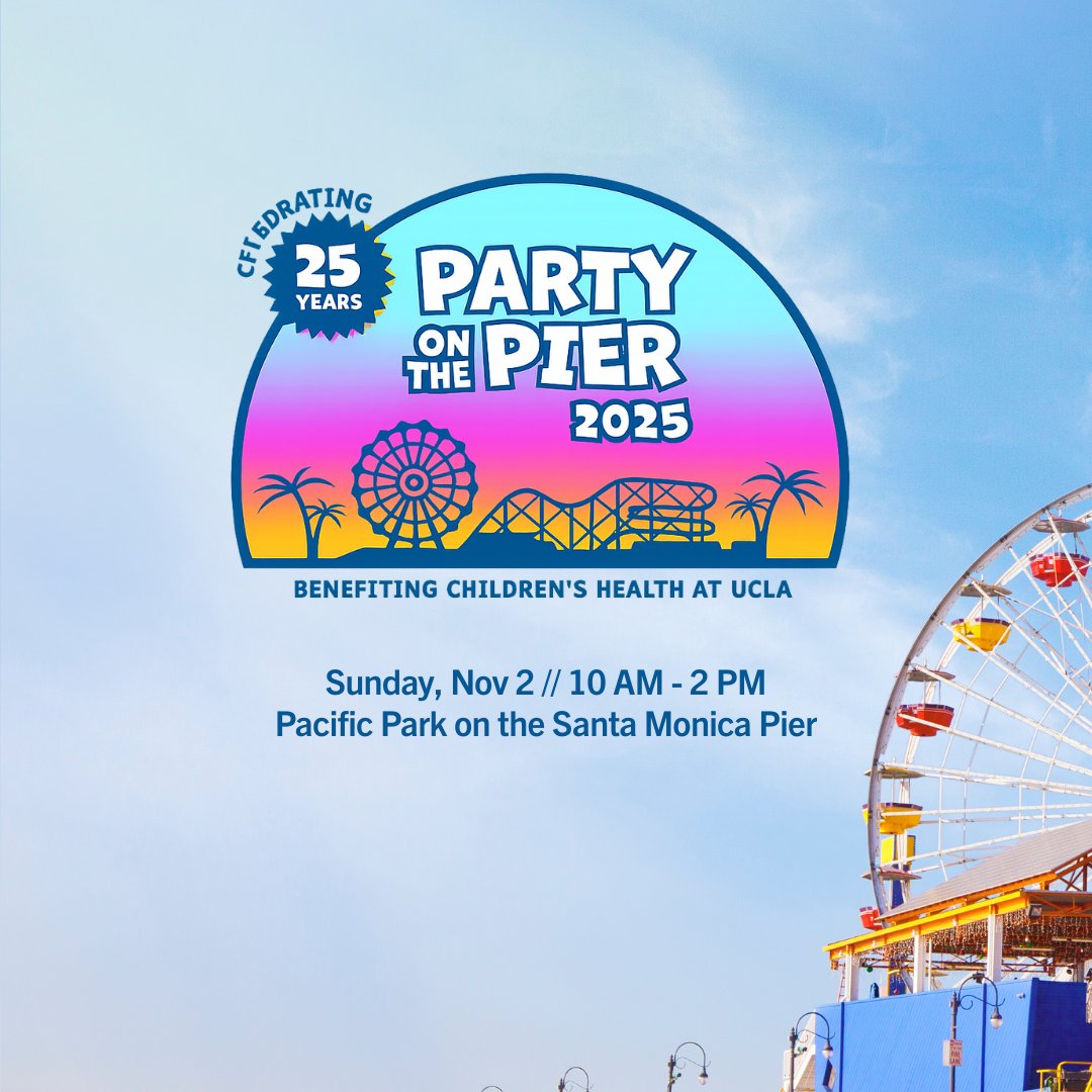 UCLAMCH's tweet image. Party on the Pier is back Nov. 2 for its 25th anniversary! 🎡 Join us at the @SantaMonicaPier for games, prizes, celeb guests &amp;amp; more—all supporting pediatric patients. 🎟 Grab your tickets now! partyonthepier.ucla.edu