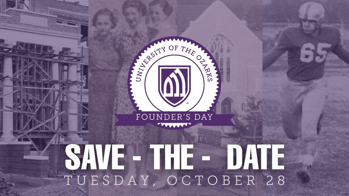 UOzarksAlumni's tweet photo. SAVE THE DATE, Ozarks Alums! 🎉 Founder’s Day 2025 is Tues, Oct. 28 — 191 years of history, purpose &amp; trailblazing to celebrate!

11:30 Chapel w/ Dr. Oatis
12:00 Tree Planting
12:30 Picnic on the Mall
6:00 VB vs. Lyon

RSVP by Oct. 19 👉 https://t.co/GG2l5FPo6c https://t.co/jeRSap0j5e