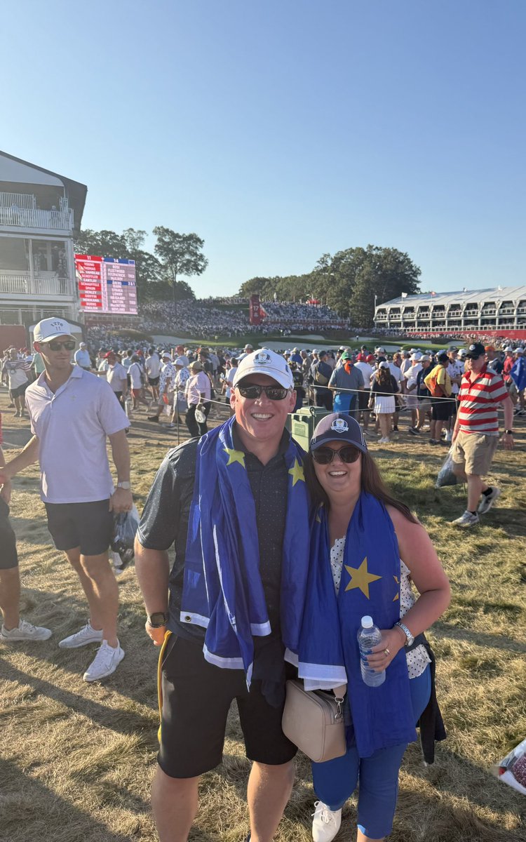 GregSIJardine's tweet photo. What a final day…… nervy and exciting at same time.

An amazing experience to witness an away European Ryder Cup victory 🇪🇺 https://t.co/RXdXnjEaJl