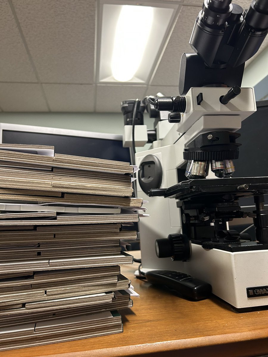 Now that is a tall stack of slides!
Getting ready for breast #cancer conference. Every tray represents a patient and family who’s plan will be worked out with the help of the multidisciplinary team. All treatment begins with the pathologist’s diagnosis.