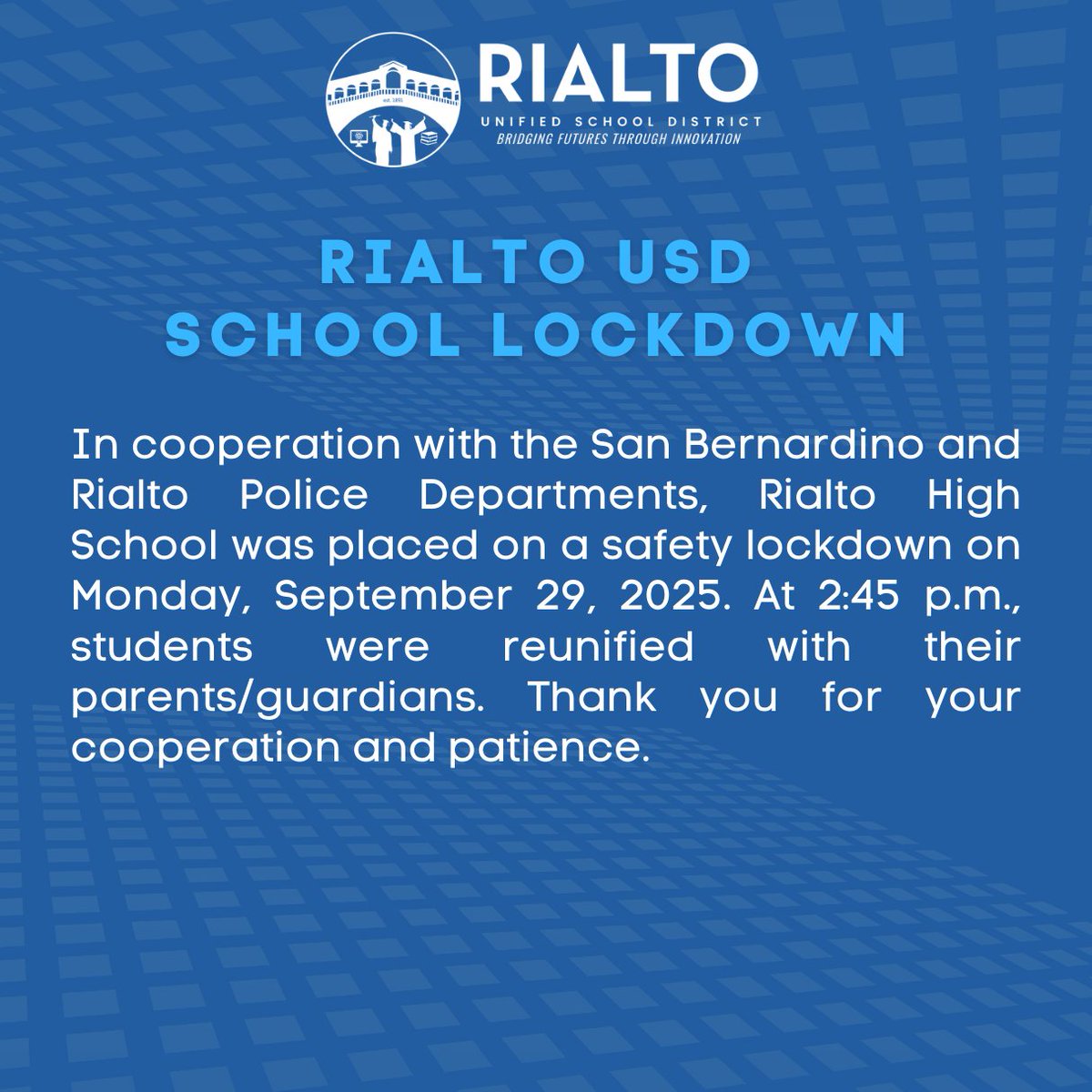 Rialto Unified School District tweet media