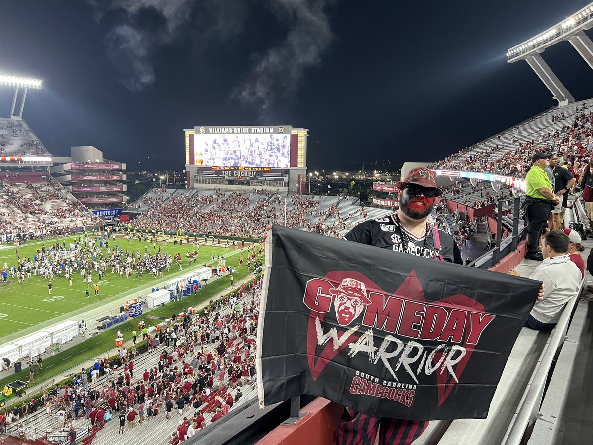 GamedayWarrior's tweet photo. IT’S #VictoryMonday #GamecockNation ! Time to #HoistTheColours & #WaveEmHigh because Shane Beamer & Co have now won 4 Straight V. UK & Move back into the Win column ahead of the BYE Week, which means we have 2 weeks 2 Celebrate! Show your Gamecock Pride, cuz #ItsGreat2BAGamecock https://t.co/DxrhUjoQLy
