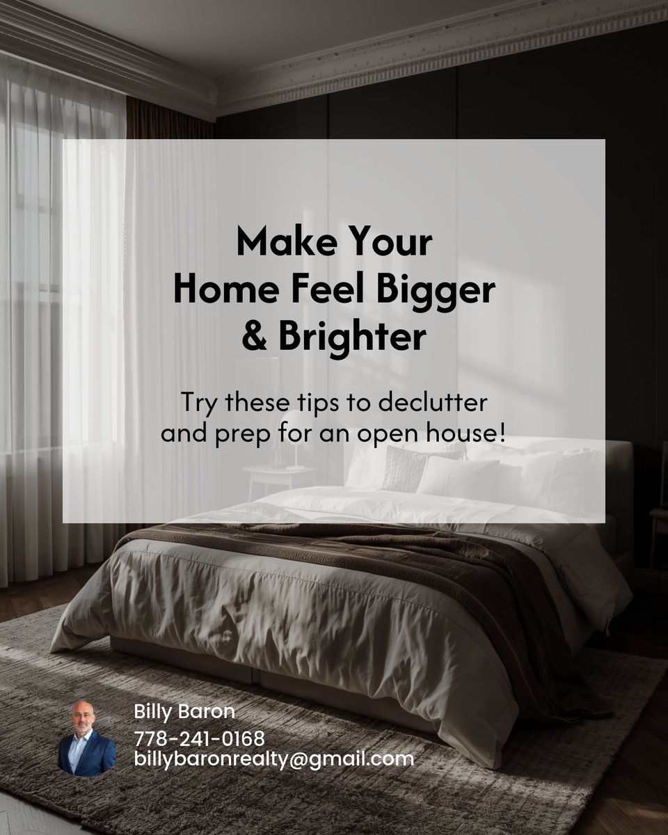 bbaronrealty's tweet image. "✨Clear Your Space, Light Up Your Life!✨ Ready to sell? 🚪🧹 Start small, sort out closets. Keep what's useful. Use bins for neatness. Clean up &amp;amp; let the sunshine in! ✨ What's your first step?👇 #DeclutterDay #HomeJoy"