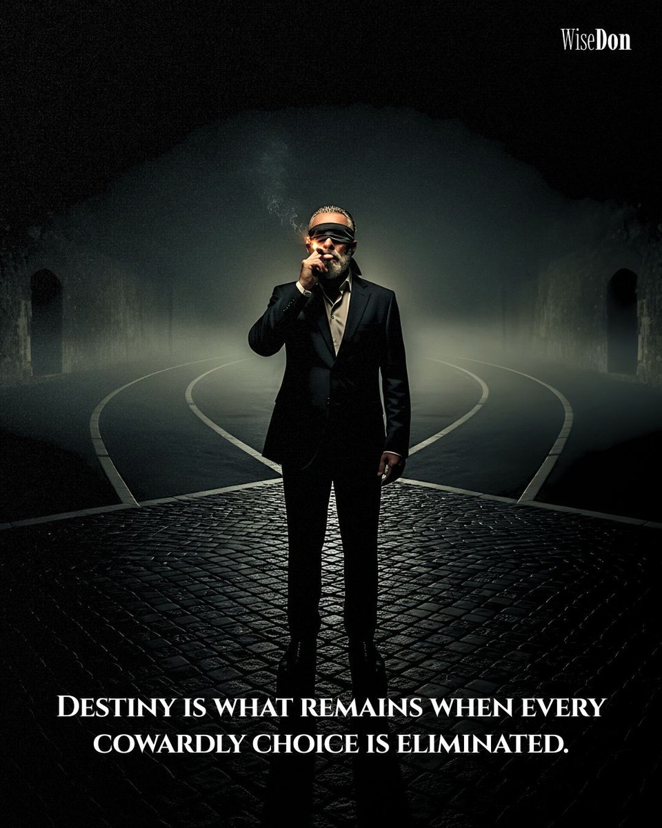 wisedon_'s tweet photo. 🌹Every weak decision you cut from the path brings you closer to the inevitable.
In the end, there's no escaping who you really are — only who you pretended to be.

♟️Son, if you still believe destiny is luck... keep eliminating your excuses until only the naked truth remains. https://t.co/qxpsw54IdW