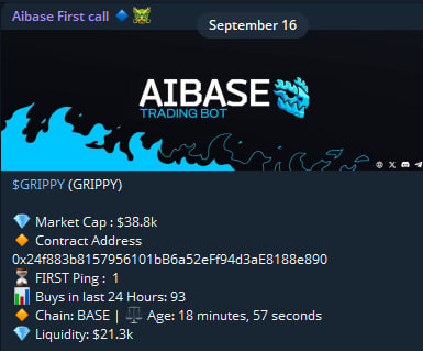 AIBASE WIN!
$GRIPPY 
FIRST MC: 38.8k
ATH:1.64M
GAIN: (42x) 4200%

<a href="/AiSignalBot/">AI Signal bot | $AISig</a> <a href="/aibasebot/">AiBase</a> <a href="/dragonpro_ai/">dragonpro</a>