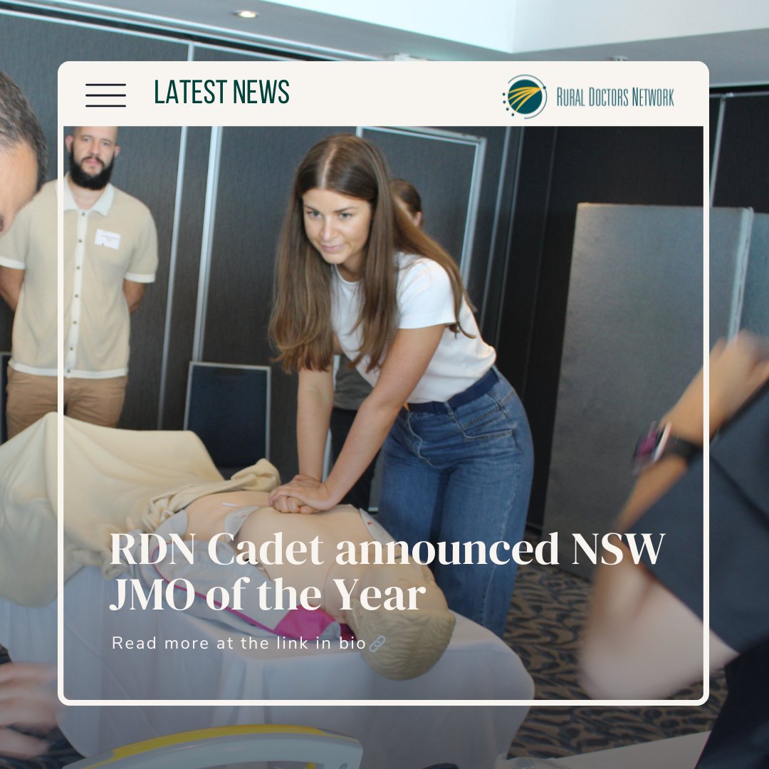 Congratulations to Resident Medical Officer at Tamworth Hospital and current RDN Rural Resident Medical Officer Cadet, Dr Maddeson Hardman, who has been named the 2025 NSW Junior Medical Officer (JMO) of the Year for her work and substantial contribution to the education and