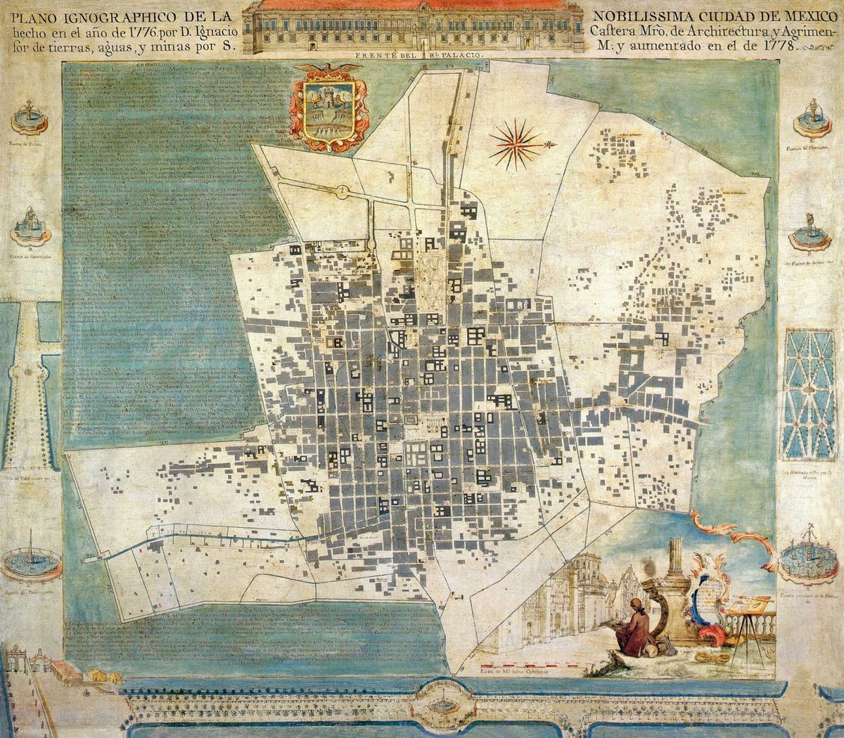 mexicacivitas's tweet photo. Plano Ignographico de la Nobilissima Ciudad de Mexico,  Anselmo López, 1776. https://t.co/FtzmkIy0JN
