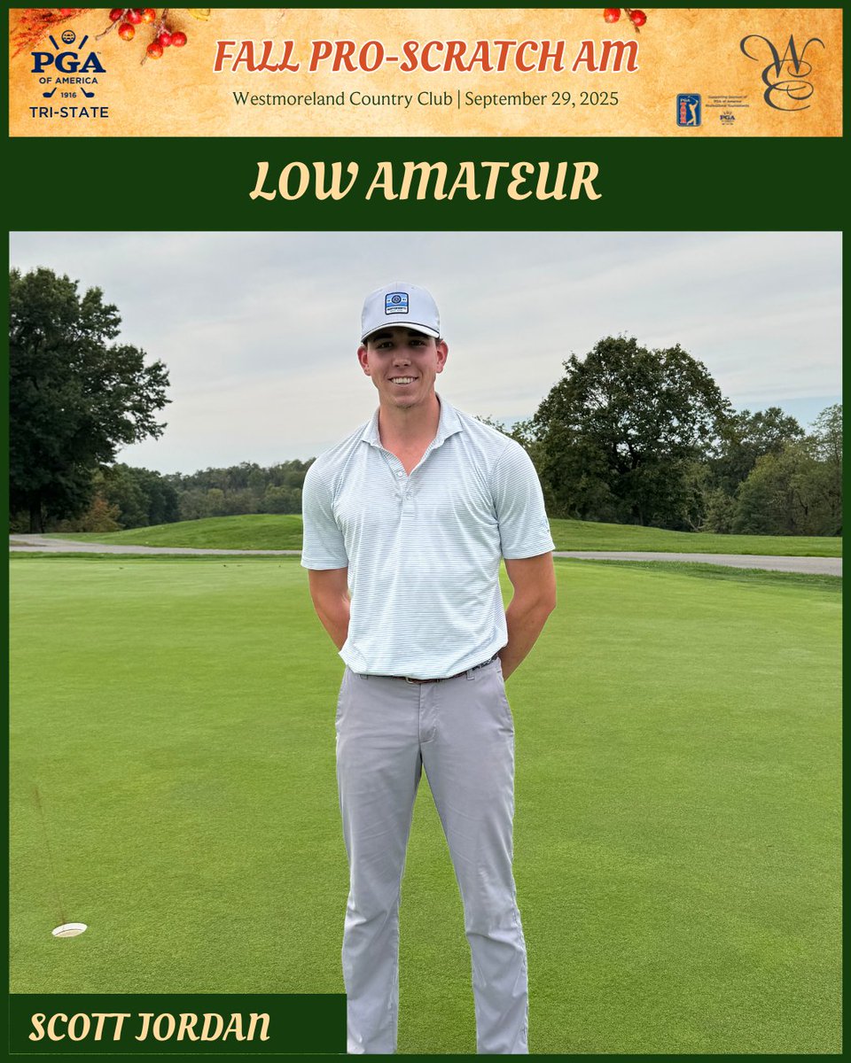 TriStatePGA's tweet photo. It was a phenomenal day of weather and competitive golf at Westmoreland Country Club. 

Congratulations to our Co-Champions (Four Tied) and to Low Professional Easton Renwick and Low Amateur Scott Jordan. 

Thank you to Host PGA Professional Zachary Turk and the staff at WCC. https://t.co/953276MmkP